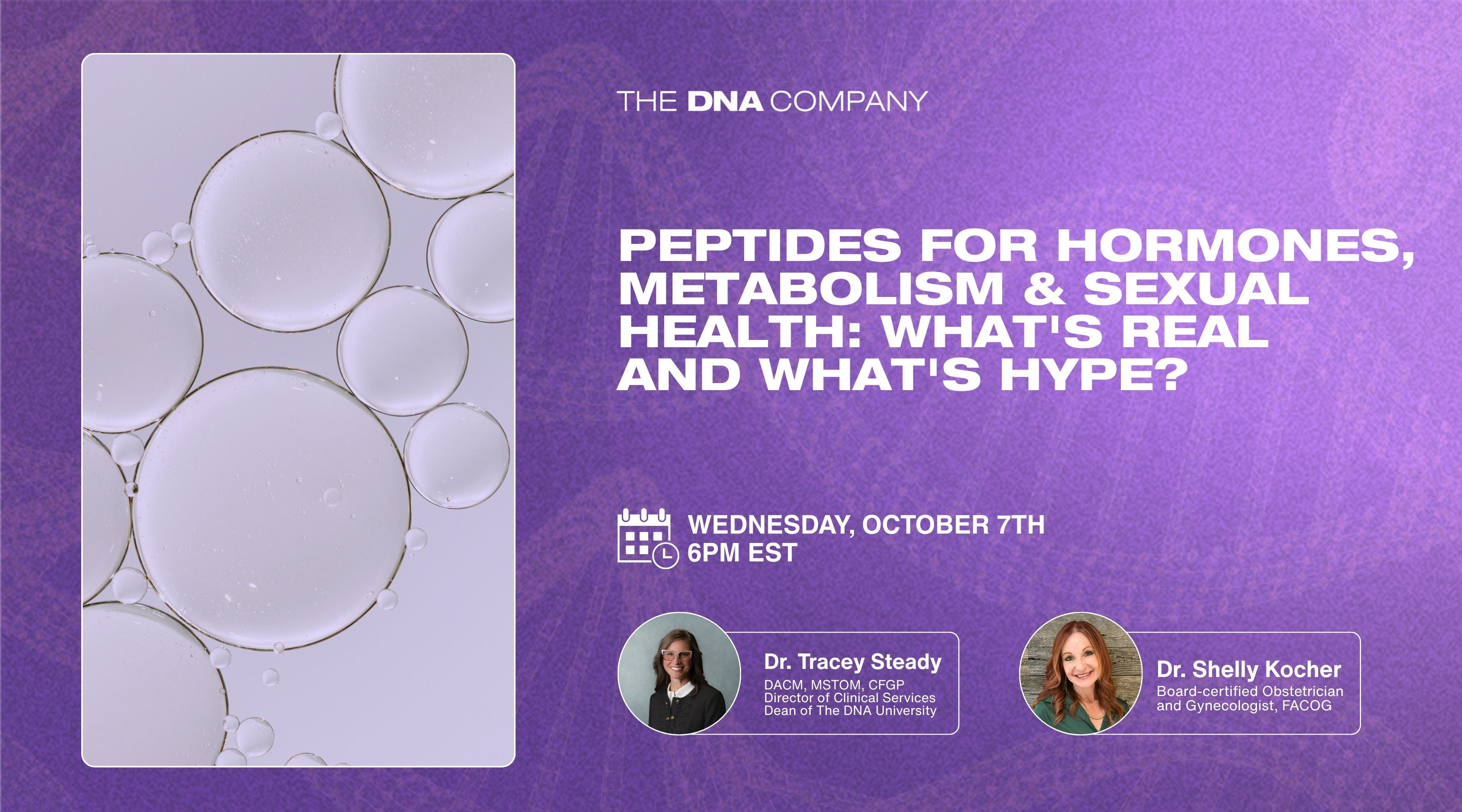 Peptides for Hormones, Metabolism & Sexual Health: What's Real and What's Hype? | Wednesday, October 7th at 6PM EST