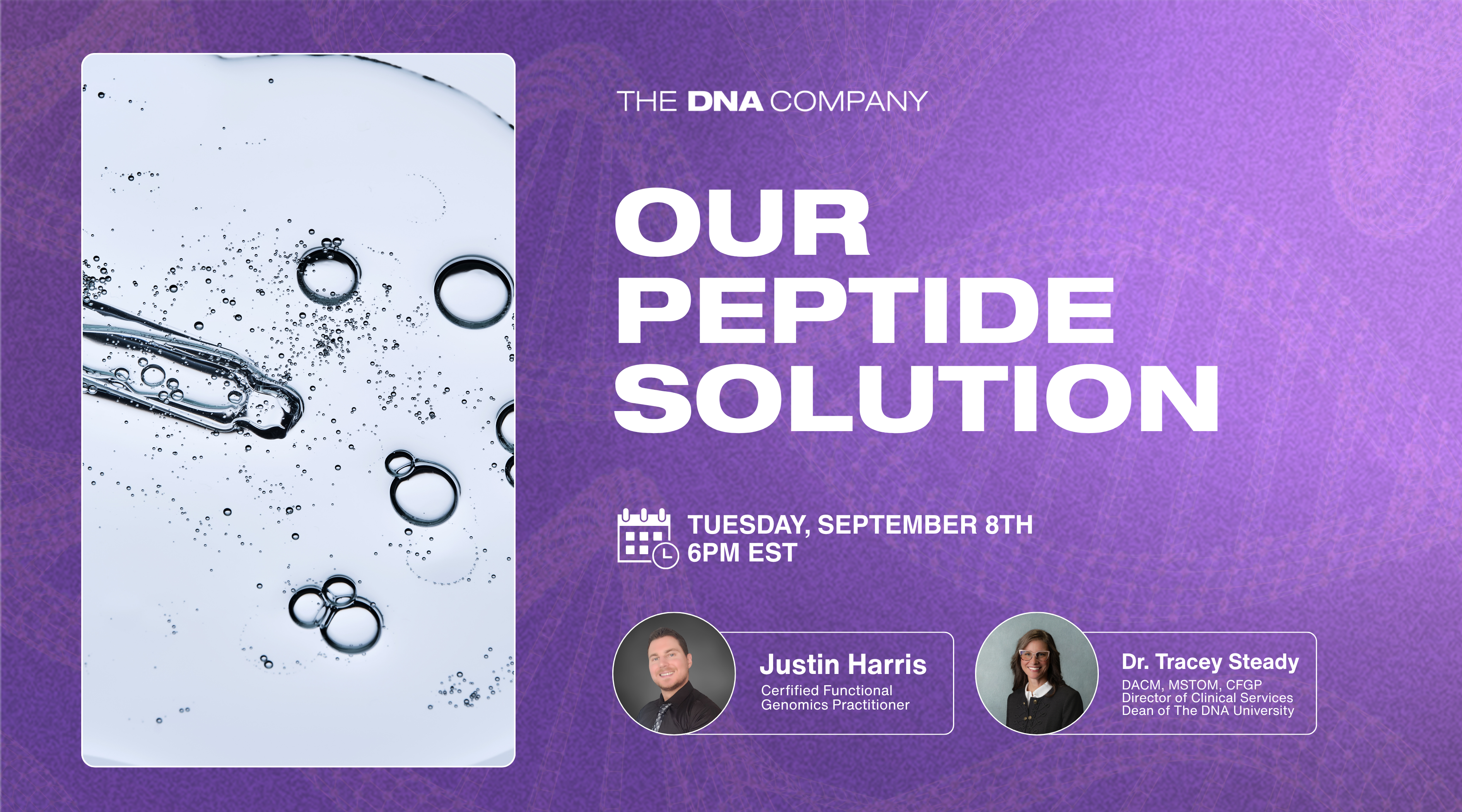 Our Peptide Solution  | Tuesday, September 8th at 6PM EST