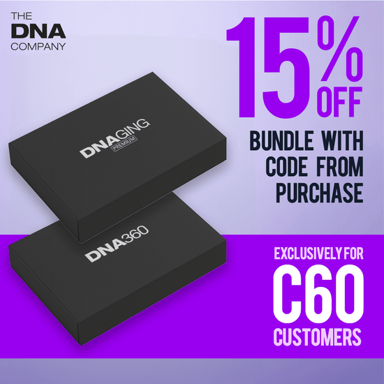 The C60 Longevity Bundle: DNA 360 & DNAging Premium - The DNA Company